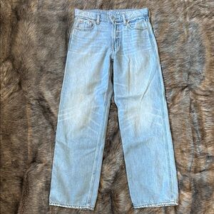 GAP Teen Low Stride Denim Jeans Blue Light Wash Wide Leg Girls 14